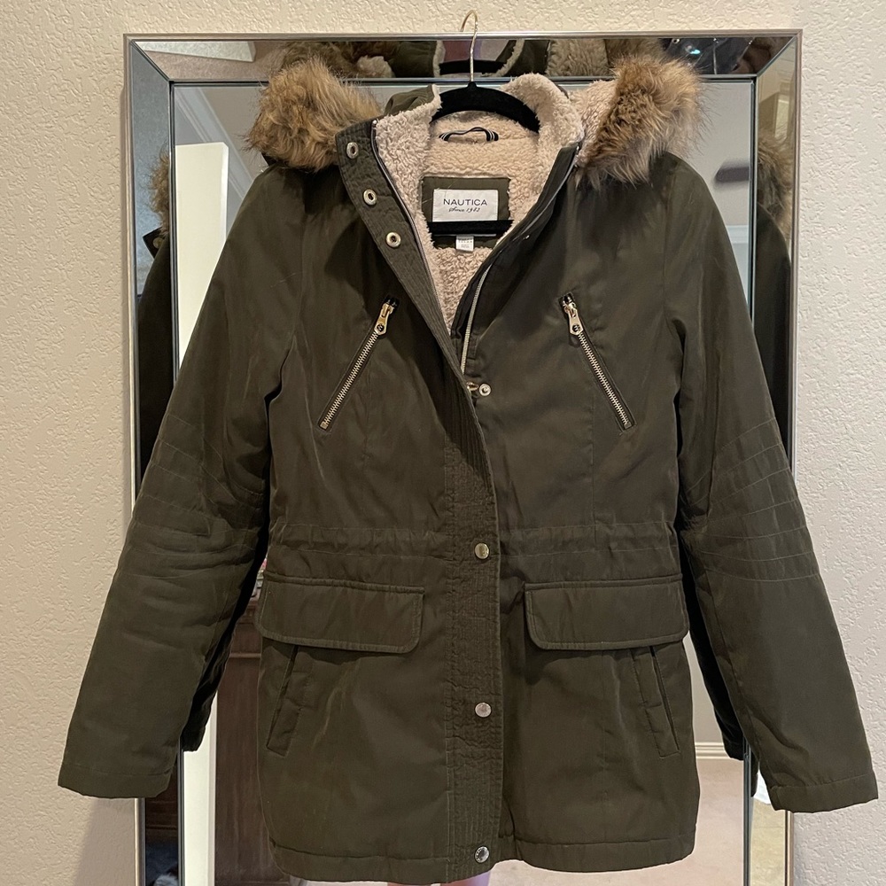 Nautica olive winter coat